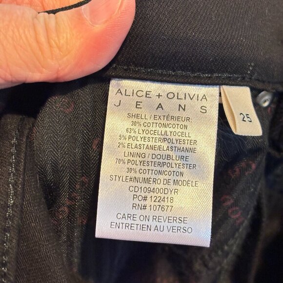 Alice and Olivia Good High Rise Skinny Jeans Night Fever Black - Picture 11 of 12